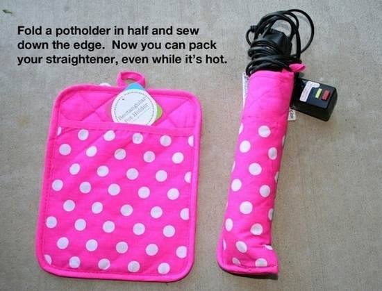 Pack your hair straightener into pot holder